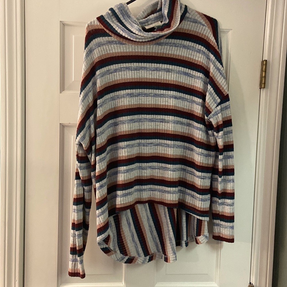 Multi colored turtleneck sweater from Anthropologie. Very comfy for Fall/Winter!